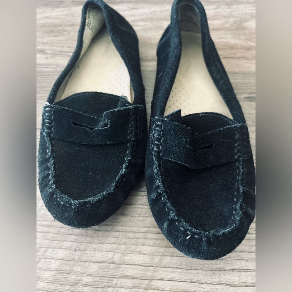 Women’s Black Suede Penny Loafers - Picture 3 of 4